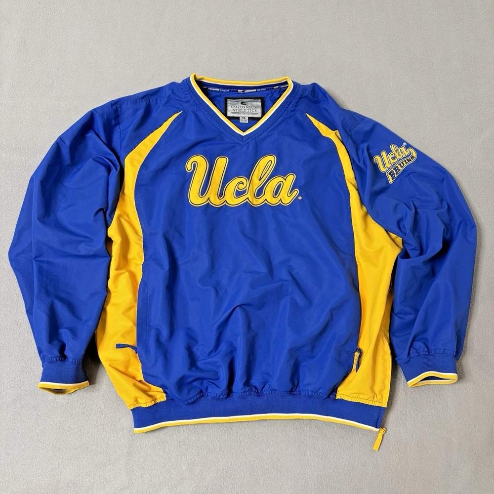 UCLA Bruins Windbreaker Mens XL Blue Yellow Colosseum Golf Game Day